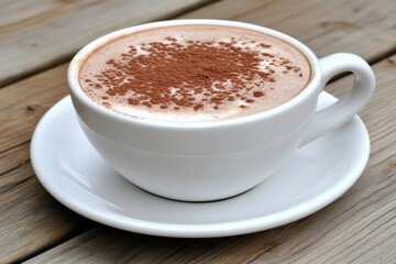 Hot drink in white mug
