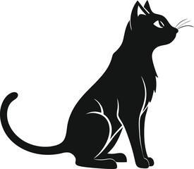 Cat Silhouette Vector Illustration - Elegant and Minimalistic Design for Creative Projects.