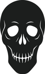Minimal Silhouette of a Scary Human Skull for Halloween