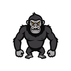 Obraz premium Angry Gorilla Vector Illustration, wildlife anime