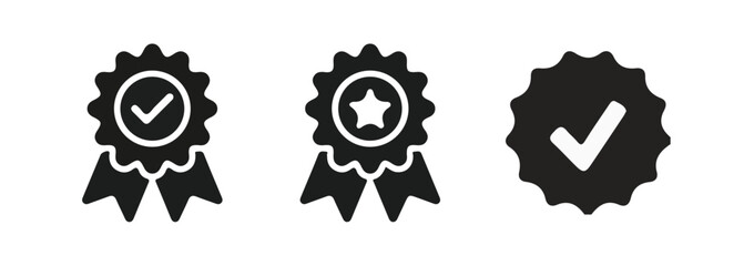 Checkmark sign. Verified symbol. Approval done element collection. Profile verified badge. Guaranteed signs. Vector illustration eps 10.