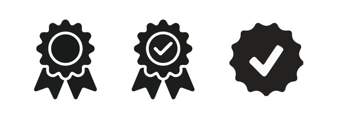 Checkmark sign. Verified symbol. Approval done element collection. Profile verified badge. Guaranteed signs. Vector illustration eps 10.