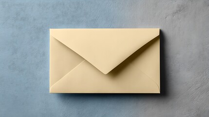 Plain Yellow Envelope on Blue Background for Letter, Document, and Message Conceptual Imagery