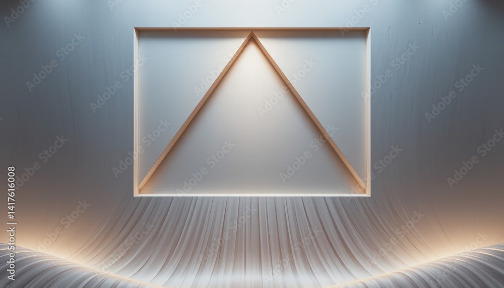 Poster abstract geometric art display modern gallery digital artwork minimalistic environment front view cr