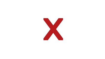 Obraz premium Bold Red Letter X Symbol on White Background Representing Contradiction and Dismissal Concept