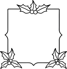 Mistletoe Frame Icon Vector | Festive Square & Rectangle Borders for Holiday Design