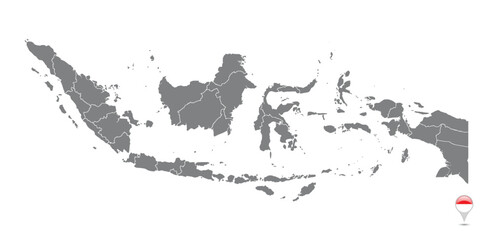 Indonesia Map in Grey Color