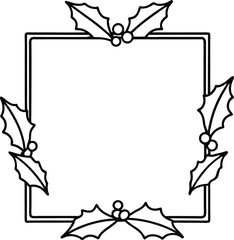 Mistletoe Frame Icon Vector | Festive Square & Rectangle Borders for Holiday Design