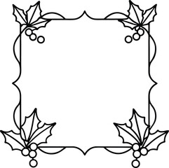 Mistletoe Frame Icon Vector | Festive Square & Rectangle Borders for Holiday Design