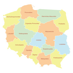 Obraz premium poland map colour per region 2.