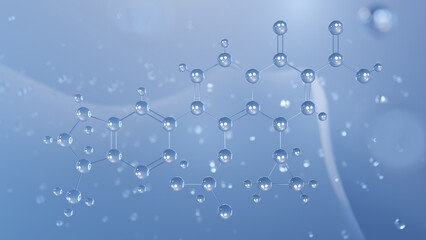 garenoxacin molecular structure, 3d model molecule, antibiotic structural chemical formula view from a microscope