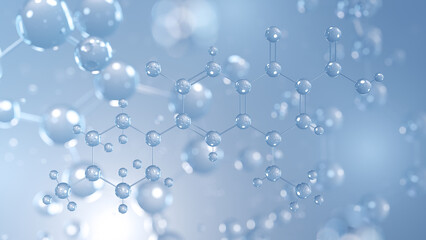 amifloxacin molecular structure 3d, antibiotic structural chemical formula view from a microscope
