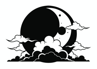 Full Moon with Clouds Atmospheric Scene