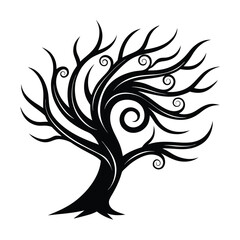 stormy wind swept tree dynamic swirling motion  