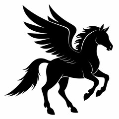 Pegasus vector silhouette black design white background