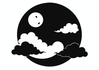 Full Moon with Clouds Atmospheric Scene