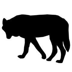 Black Wolf Silhouette Vector Illustration of a Walking Wild Animal for Wildlife Graphic Design and Creative Projects