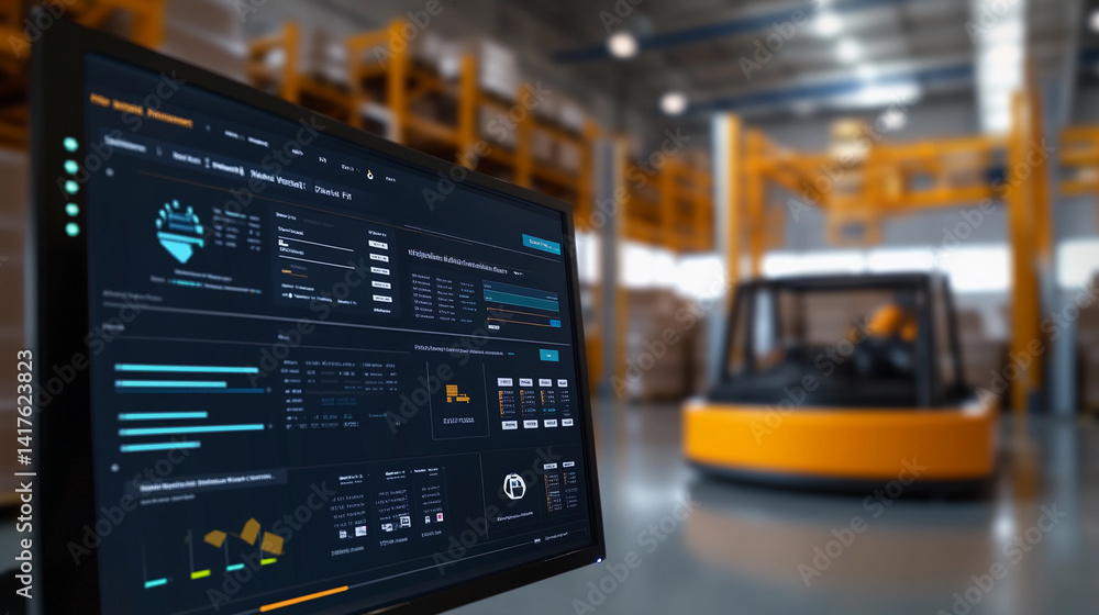 Aufkleber Advanced logistic system monitoring in a warehouse environment Generative AI