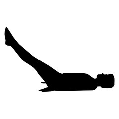 yoga 3.epsBlack Yoga Silhouette Vector of a Woman Lying Down with Legs Raised in Reclining Pose for Wellness Design Projects