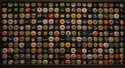Collection of beer bottle caps