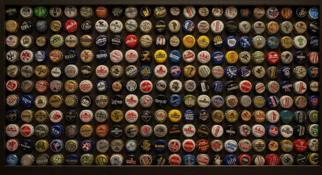 Collection of beer bottle caps
