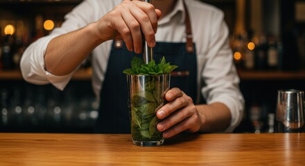 Bartender Making a Cocktail - Photo