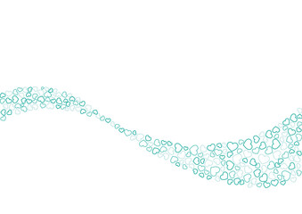 ハート柄の背景 緑系の3色 フチハート