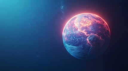 Burning planet Earth seen from space.