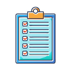 Stylized ToDo List Clipboard with Checkmarks and Blue Palette, Ready to Go