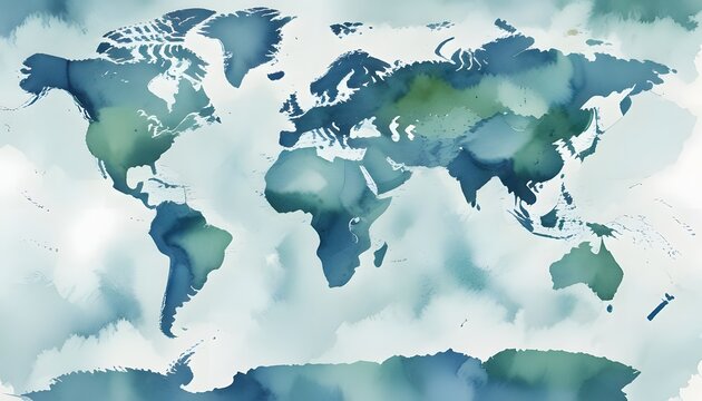 Blue Mapamundi. Generative AI