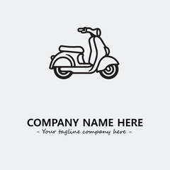 Fototapeta premium Scooter silhouette illustration black and white for logo company vector image 