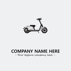 Fototapeta premium Scooter silhouette illustration black and white for logo company vector image 