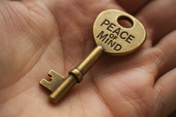 key symbolizing peace of mind represents importance of retirement with life insurance for secure future
