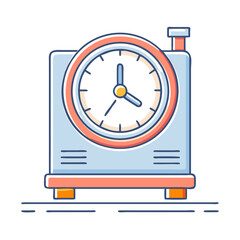 Cartoonish Illustration of a Classic Alarm Clock Showing Just Before Three