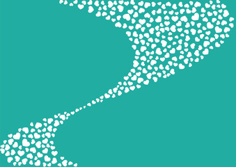 ハート柄の背景 緑系の単色 白抜き ハート