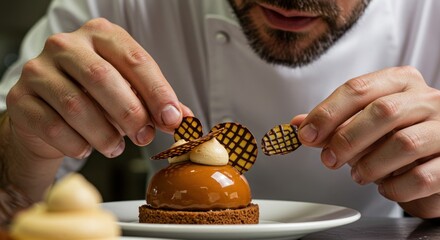 Chef Decorating Dessert - Photo
