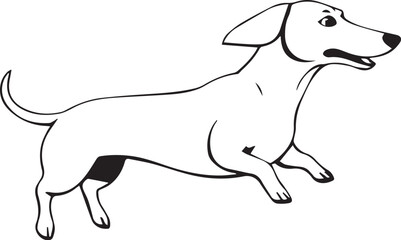 A dachshund dog. Hand drawn vector illustration