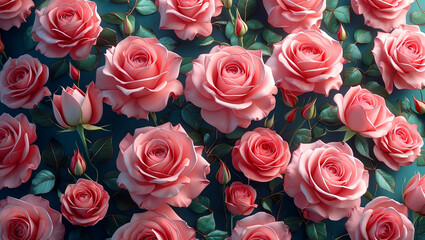 Naklejka premium Stunning generative ai created rose background design