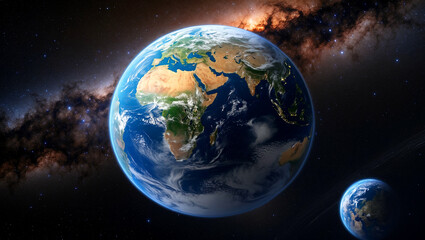 Naklejka premium Stunning view of earth from outer space