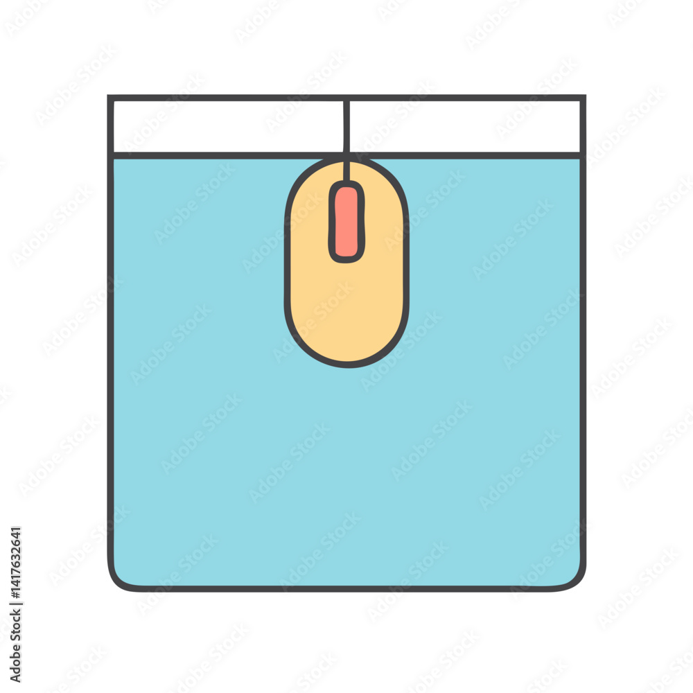 Poster stylized top down view of computer mouse on a mousepad object