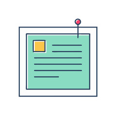 Pinned memo note illustration, a visual representation of organized reminders and tasks