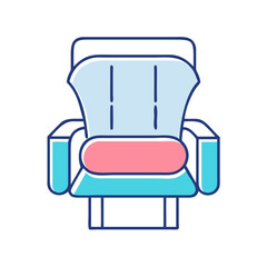Cozy Armchair Illustration with pastel blue and pink design elements
