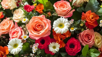 Naklejka premium Colorful Geranium Floral Arrangement for Vibrant Botanical Art and Nature Design