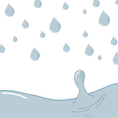 Water splash and droplets vector hand drawn illustration