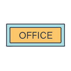 Simple office sign in outlined boxes with a handwritten style effect