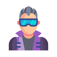 Cyberpunk Character with Sunglasses Icon Design