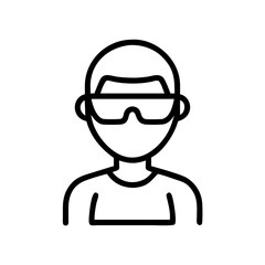 Cyberpunk Character with Sunglasses Icon Design