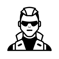 Cyberpunk Character with Sunglasses Icon Design