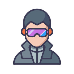 Cyberpunk Character with Sunglasses Icon Design