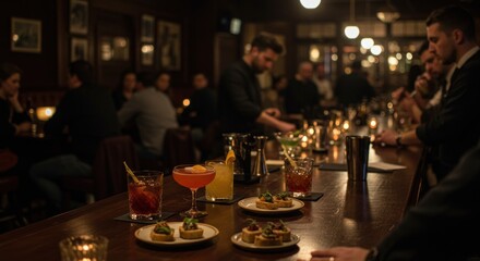 Bar Scene with Cocktails